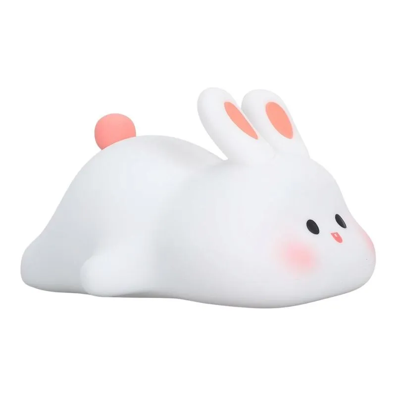 Luminária Abajur Coelho Silicone Infantil Touch Luz De Toque