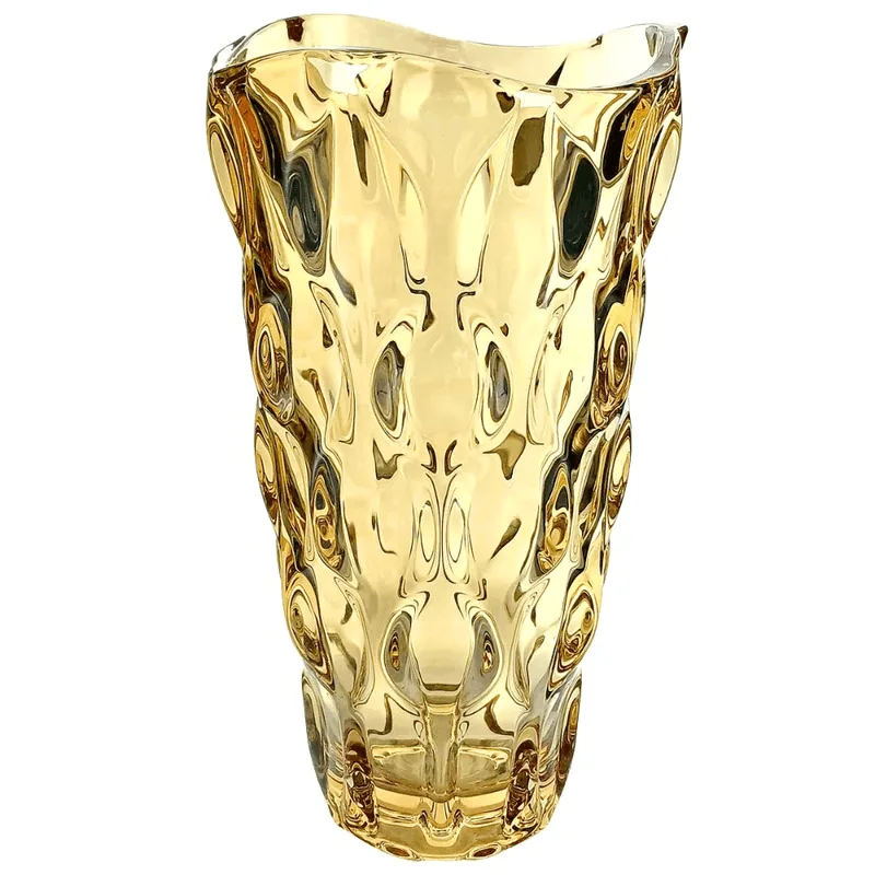 Vaso Decorativo Halley Âmbar Em Vidro 13x24cm Lanty (ke Home)