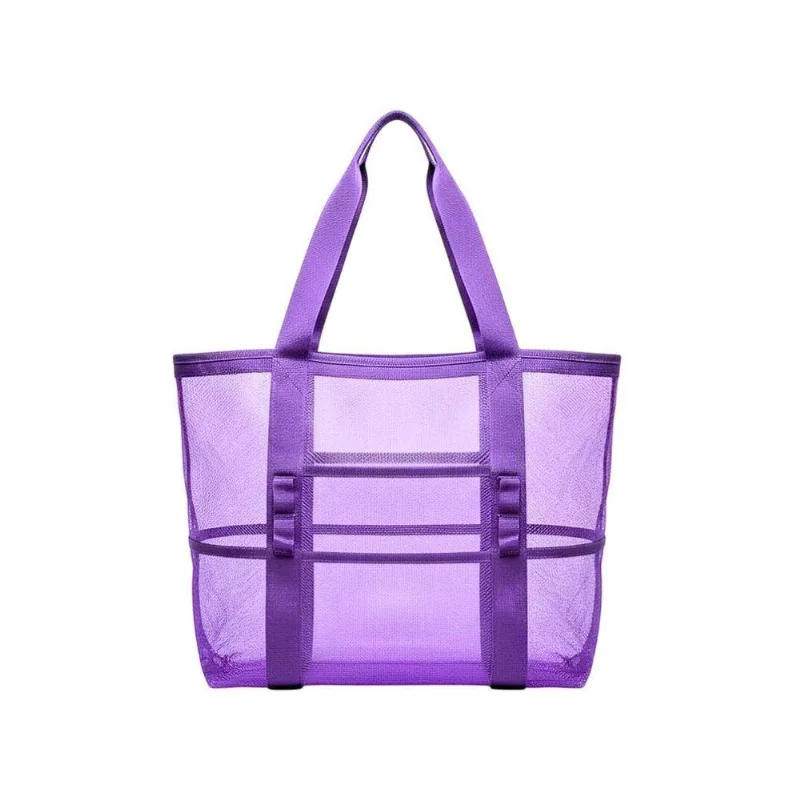 Bolsa de Praia Feminina Ke Home Sunny em Poliéster e Plástico Lilás Preto Azul