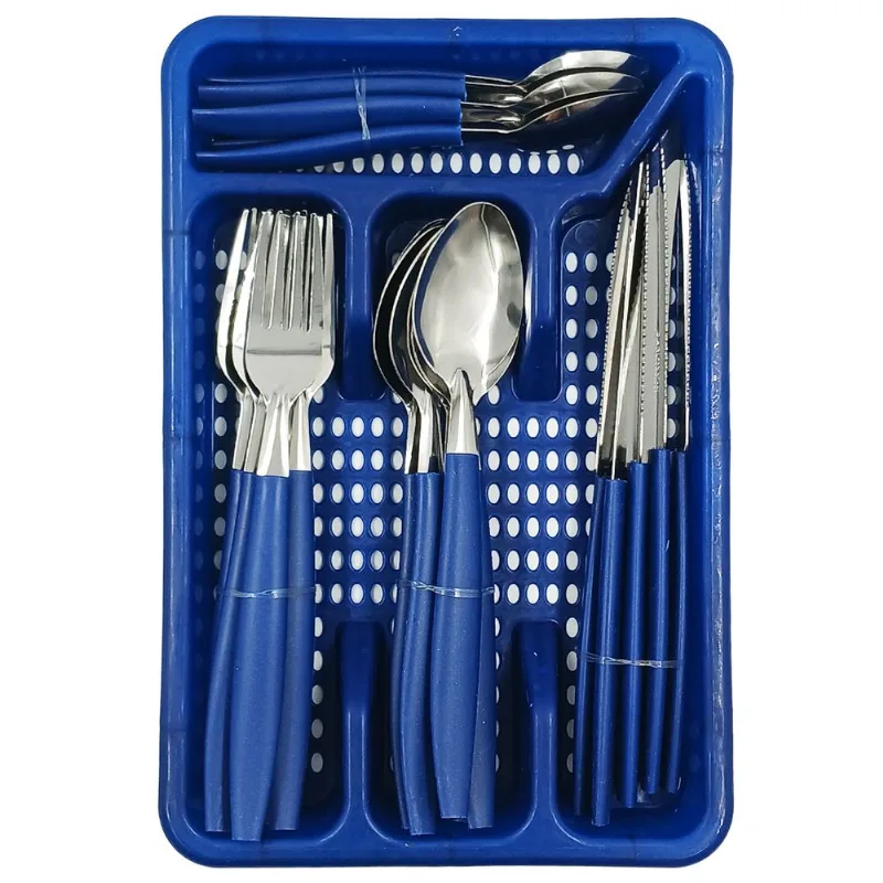 Kit Talheres C/ Suporte 25 Peças em Aço Kehome