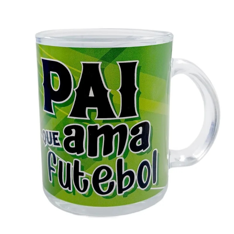 Caneca Dia Dos Pais 330ml em Vidro Kehome-Modelo 1 Pai Que Ama Futebol