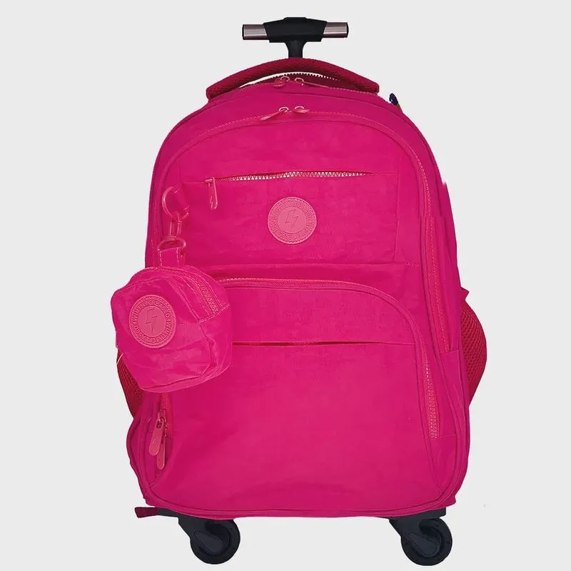 Mochila rodinha/costa 360° Rosa/Roxo/Preto Nylon Winth