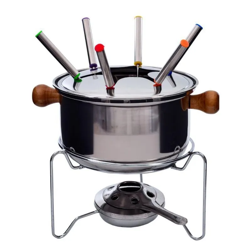 Jogo De Panela De Fondue Aço Carbono 10 Peças Wincy Casa