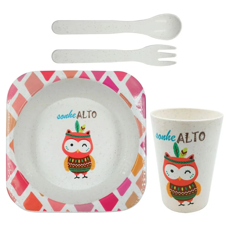 Kit Refeição Infantil 4 Peças Em Plástico Wincy-Modelo 1
