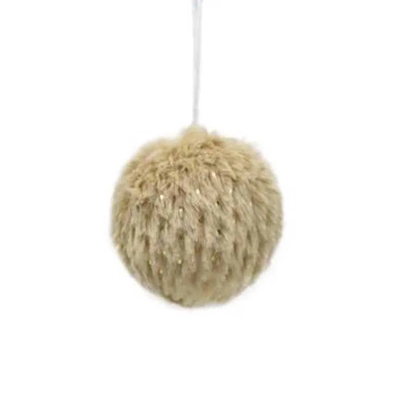 Enfeite bola velluto fios gold pelo 8CM
