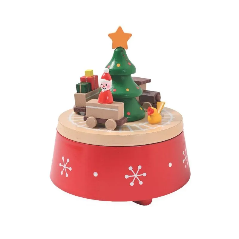 Caixa Musical Palco Tree Madeira 13x13cm