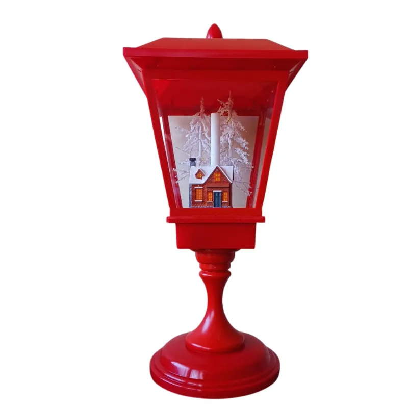 Mini Poste Natalino 57cm com Músicas e Luz Saldão.
