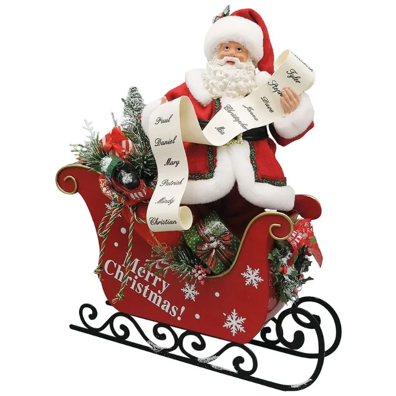 Boneco Natalino Papai Noel 32,5cm em Resina Wincy