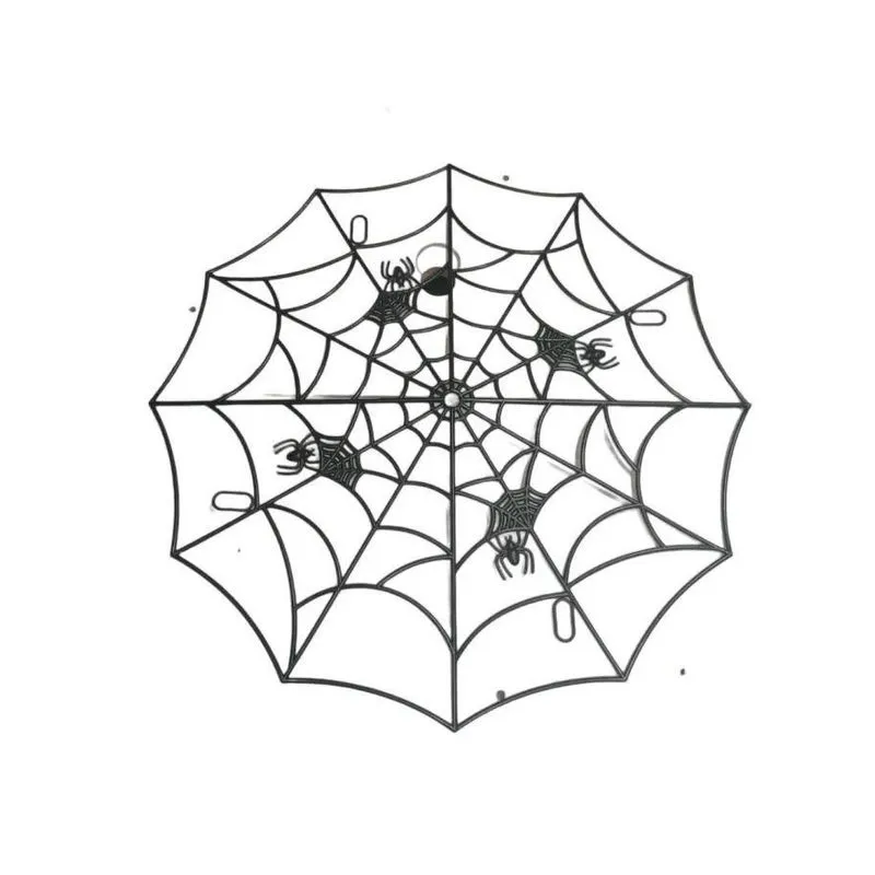 Teia De Aranha Montável Decorativa Em Plástico 62Cm