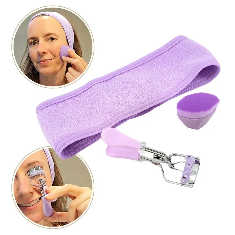 Kit Skincare Com Faixa Escova Facial Cilios Presente Mães