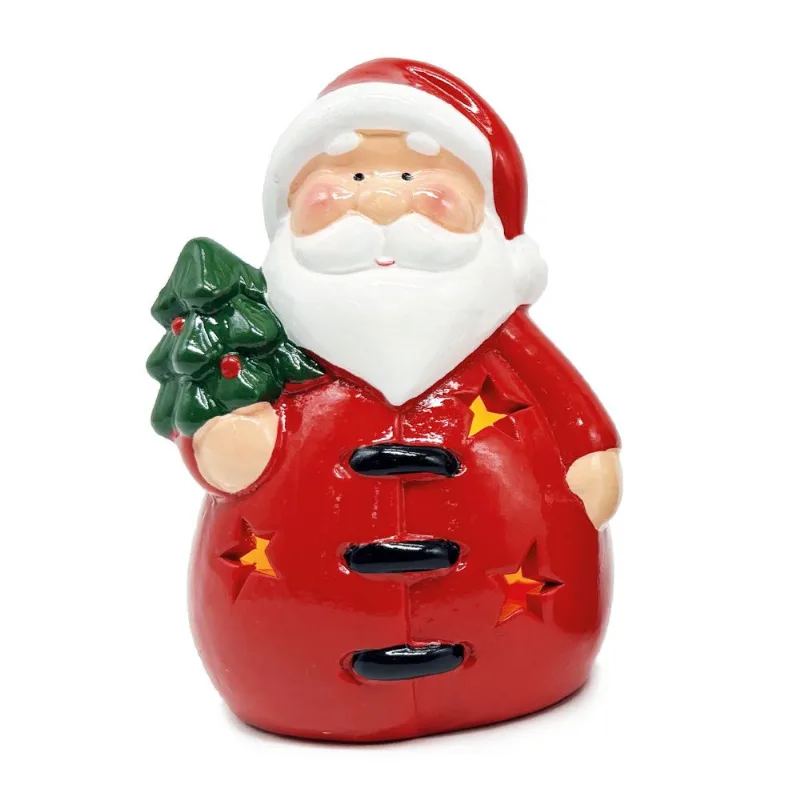 Boneco Natalino Decorativo Led 11x8cm em Cerâmica Wincy