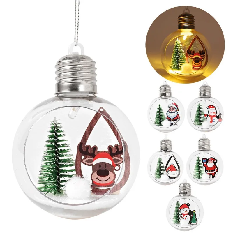 Bola de Natal Aberta Decorativa C/ LED 8cm em Plástico Fartex
