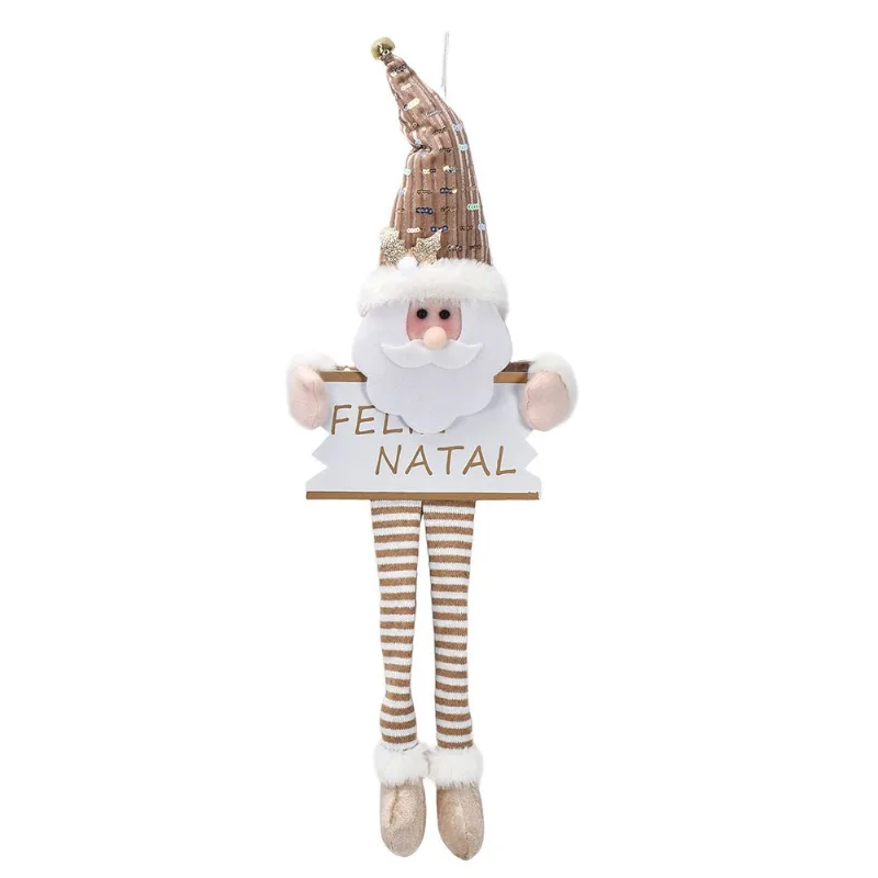 Placa C/ Boneco Natalino 50x22cm em Poliéster Wincy-Modelo 1 Papai Noel