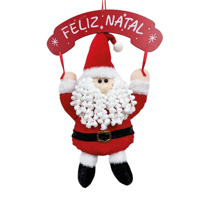 Boneco Natalina C/ Placa 28x23cm em Poliéster Wincy-Modelo 1 Papai Noel