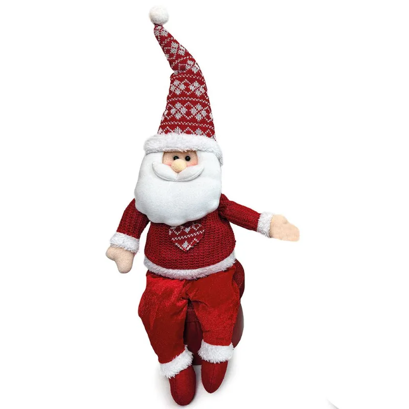 Bonecos Natalinos Perna Longa 45,5cm em Poliéster Wincy-Papai Noel