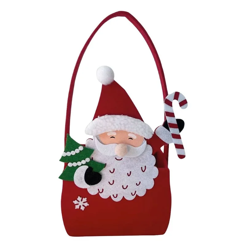 Bolsa Natalina Papai Noel 21x14,5cm em Feltro Fartex