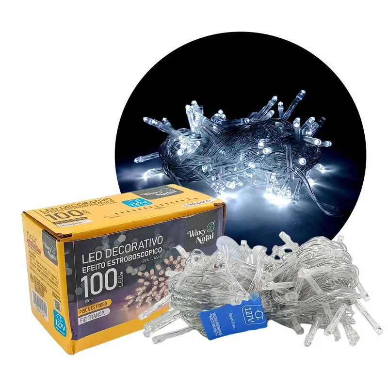 Pisca-Pisca Natalino Led 8m em Plastico Fartex