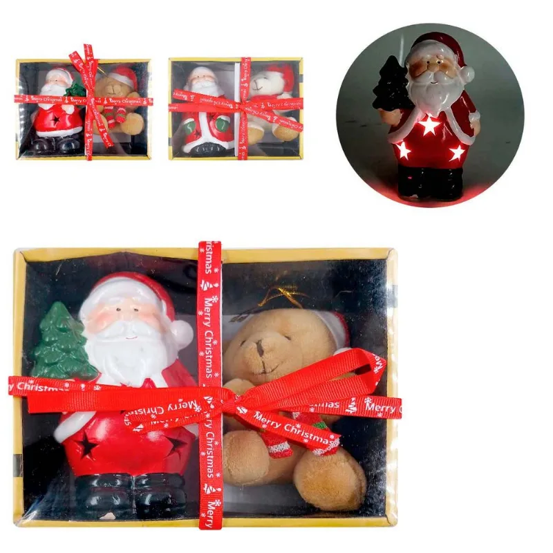 Kit Gift Natalino 2 Peças C/Led em Dolomita Fartex