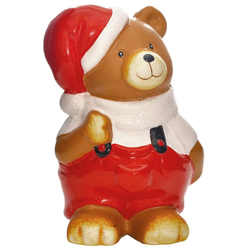 Enfeite Urso Natalino 15x11cm em Dolomita Fartex