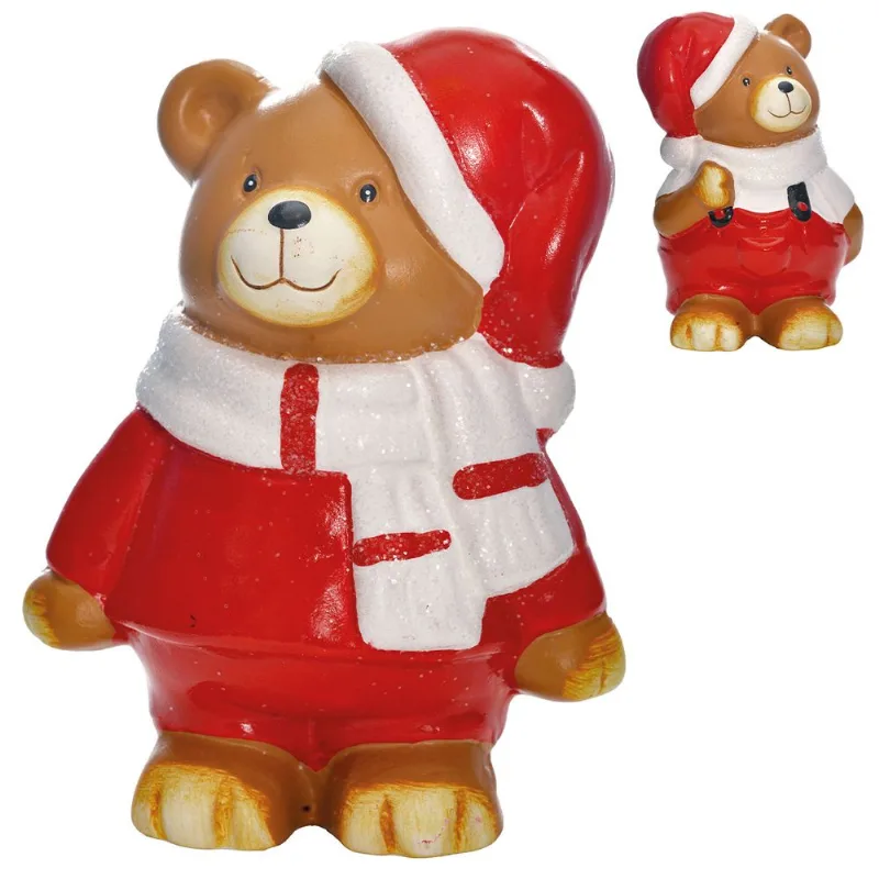 Enfeite Urso Natalino 8x11cm em Dolomita Fartex