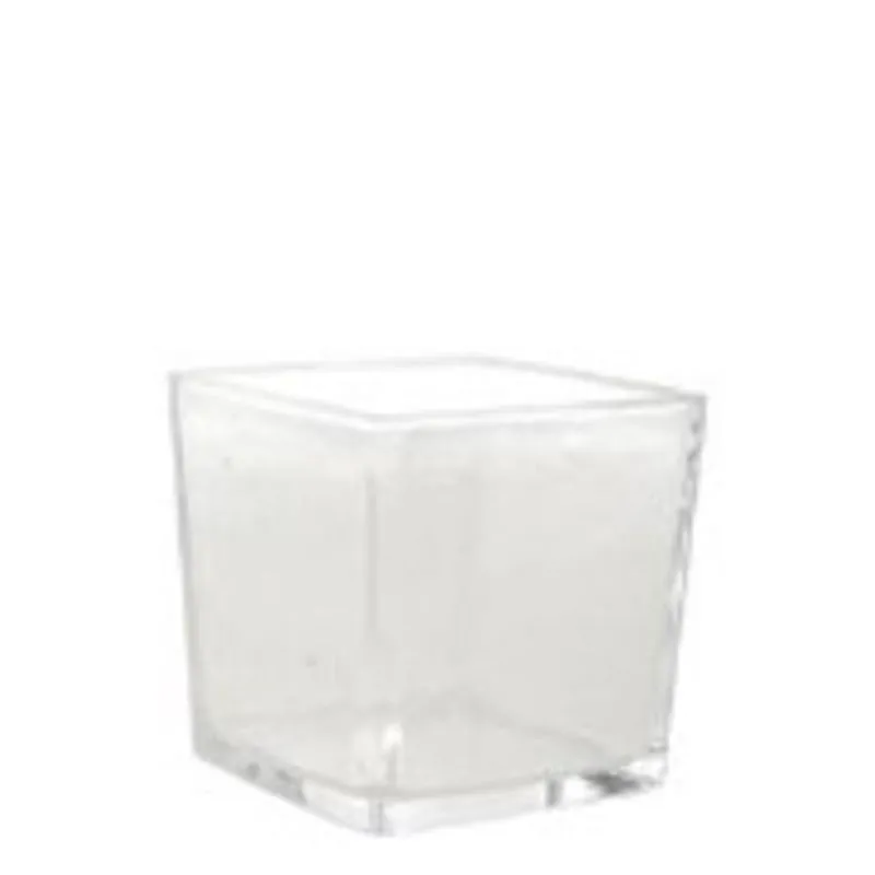 Vaso Quadrado Clear 10x10cm Vidro - Mai Home