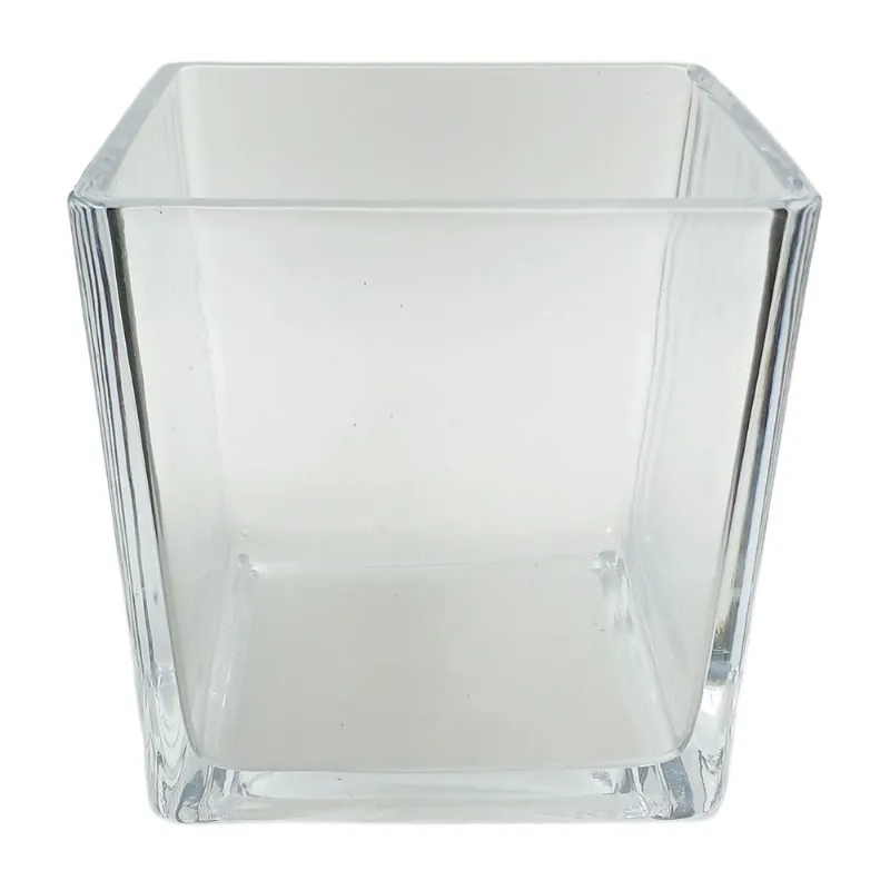 Vaso Quadrado Decorativo 12x12x12cm em Vidro Mai Home