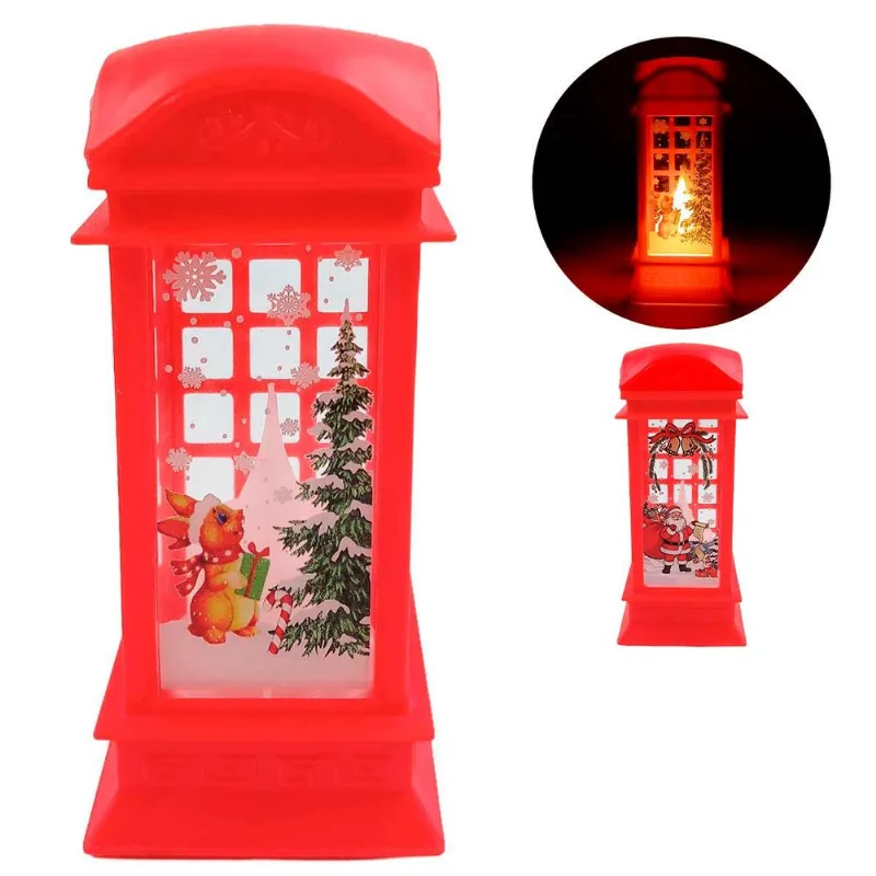 Enfeite Natalino Cabine Fone 5x12cm em Plastico Fartex