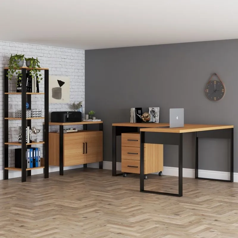 Conjunto Home Office 4 Peças 100% Mdf Pratice - Pradel