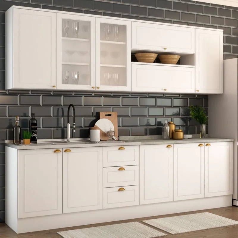 Cozinha Completa Dallas 11 Portas 3 Gavetas 100% Mdf Americana Branco - Panorama