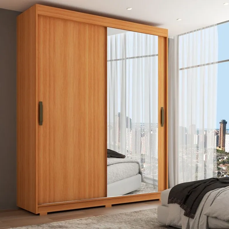 Guarda-roupa Solteiro La Paz 2 Portas 2 Gavetas Com Espelho Naturale Tx -