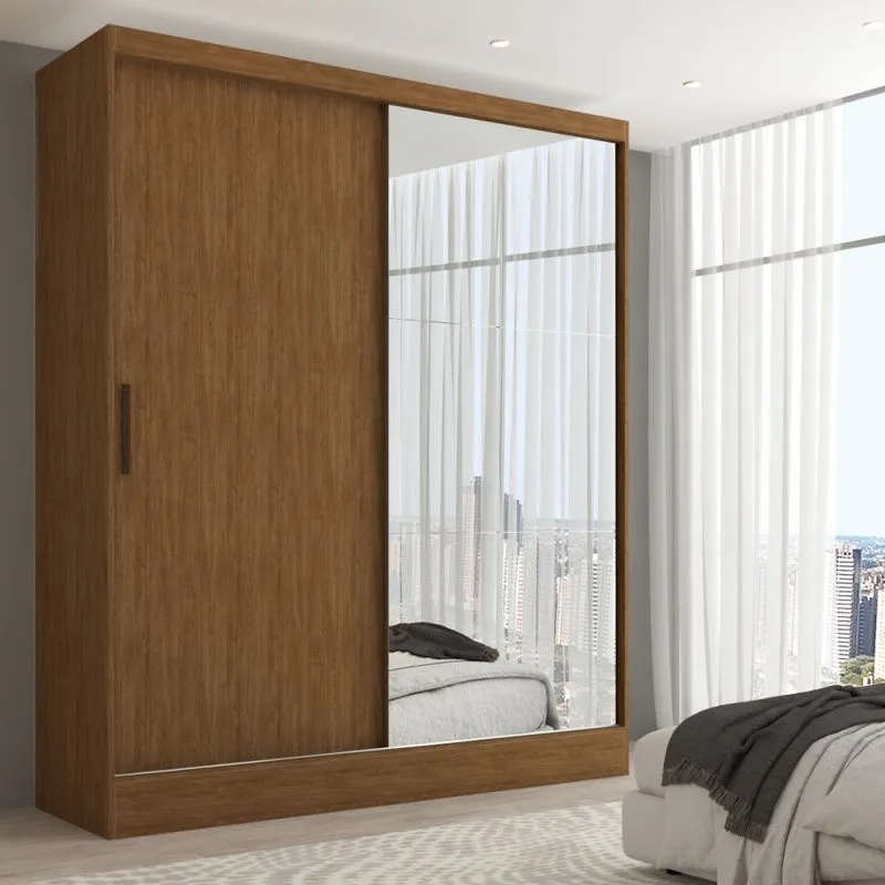 Guarda-Roupa Solteiro Istambul 2 Portas 2 Gavetas com Espelho Naturale Tx -