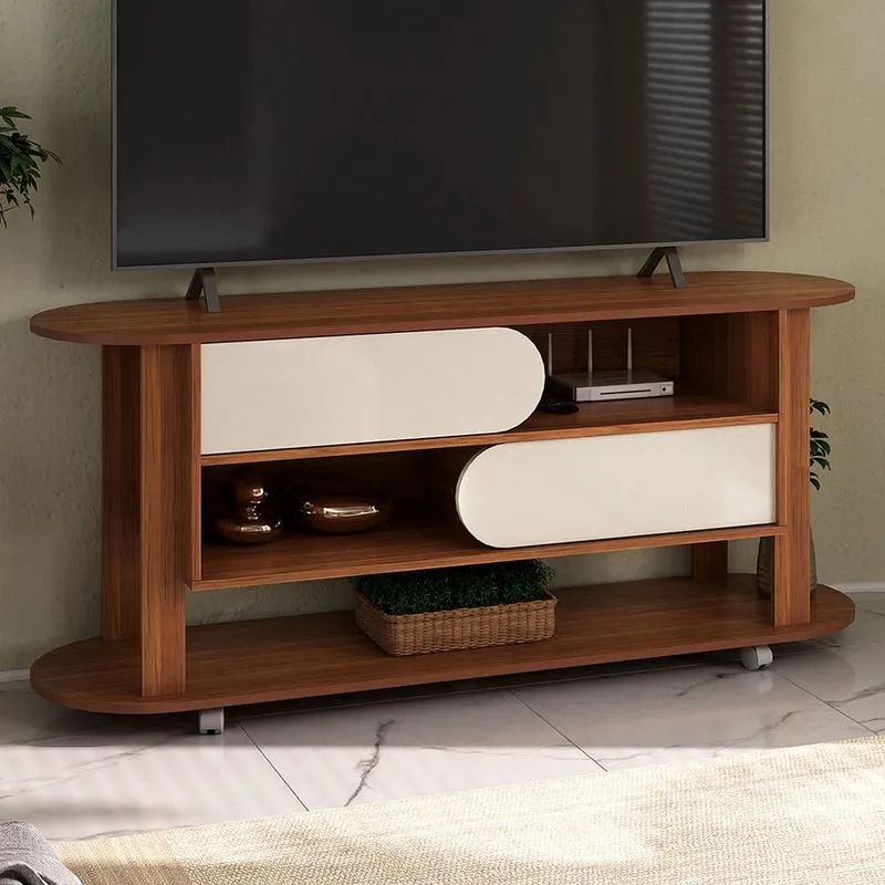 Rack Para Tv Até 65 Polegadas Ciclo 2 Portas Cedro/off White - Pnr Móveis