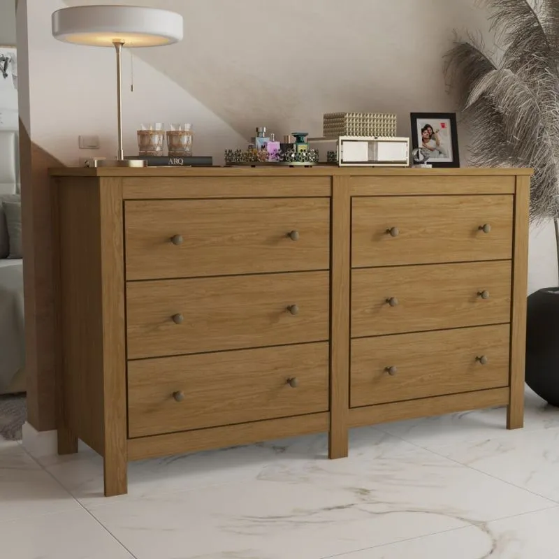 Cômoda Grécia 6 Gavetas Amêndoa Clean - Panorama Móveis