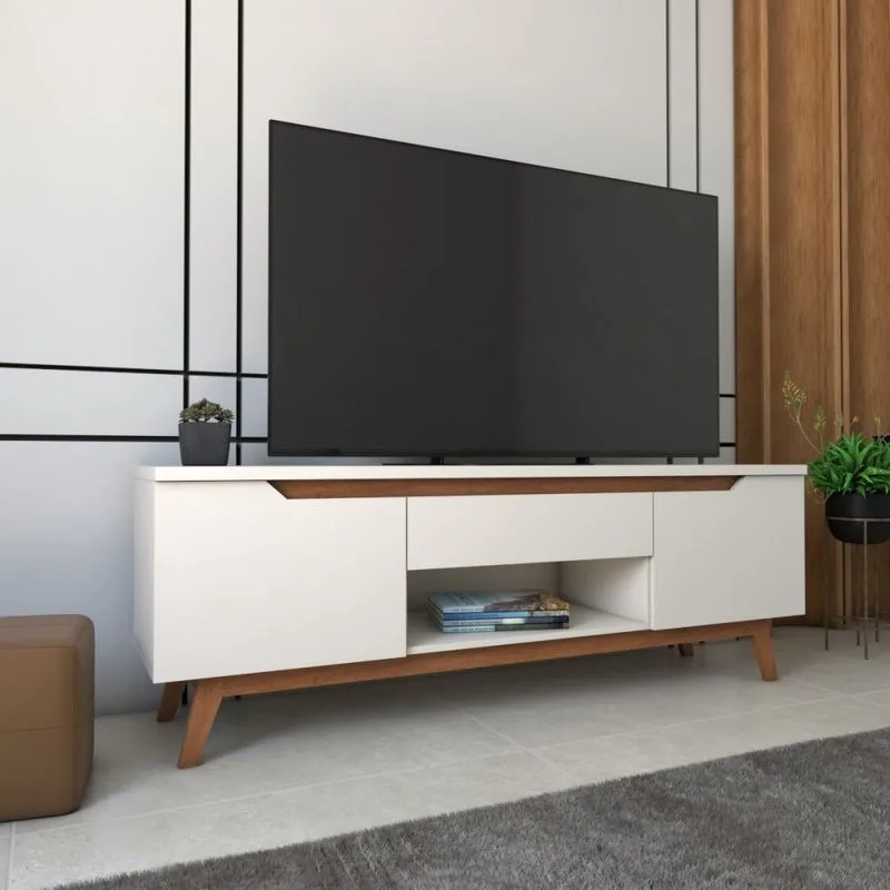 Rack para TV Até 60 Polegadas Navy 2 Portas 1 Gaveta Off White - Panorama