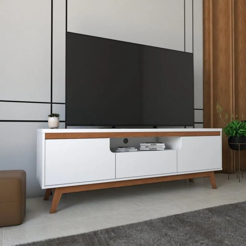 Rack para TV Até 60 Polegadas Albany 2 Portas 1 Gaveta Branco - Panorama
