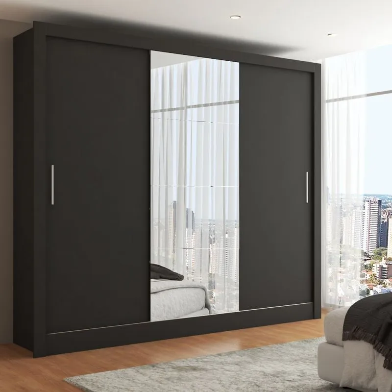 Guarda-Roupa Casal Katherine Slim 3 Portas com Espelho