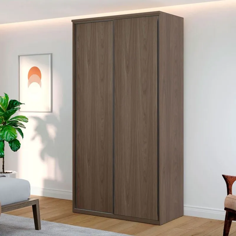 Guarda-Roupa Solteiro Manhattan 2 Portas 3 Gavetas 100% Mdf Capuccino - Pnr