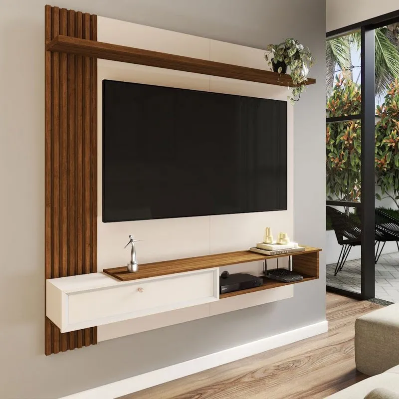 Painel para TV Até 55 Polegadas Sunset 1 Porta Freijó/Off White - Panorama