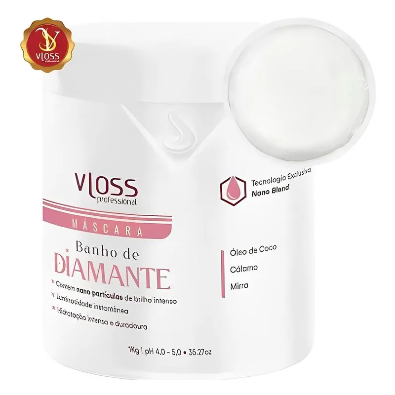 Banho De Diamante Vloss Máscara Cauterização Reconstrução