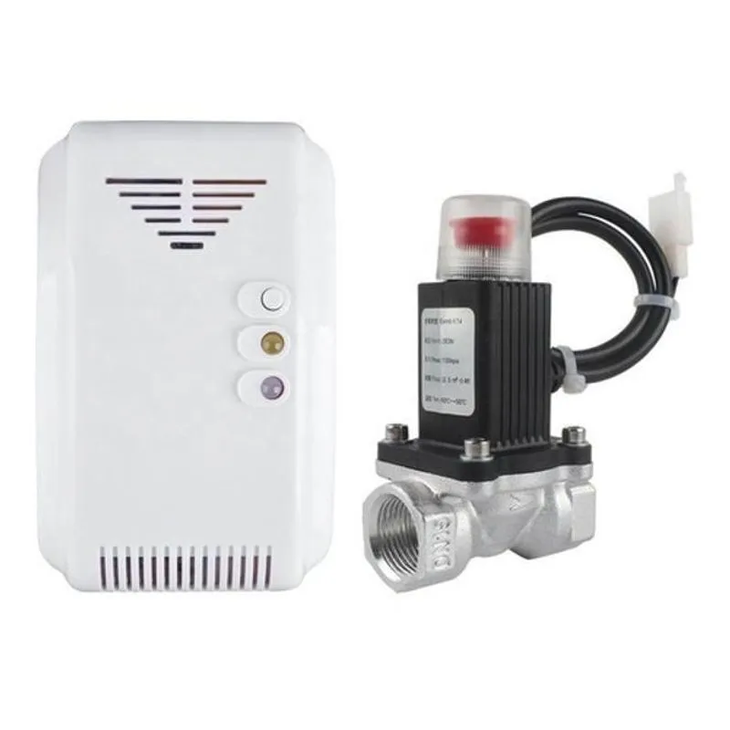 Detector De Gás + Válvula Solenoide Bloqueio Bivolt 1/2'