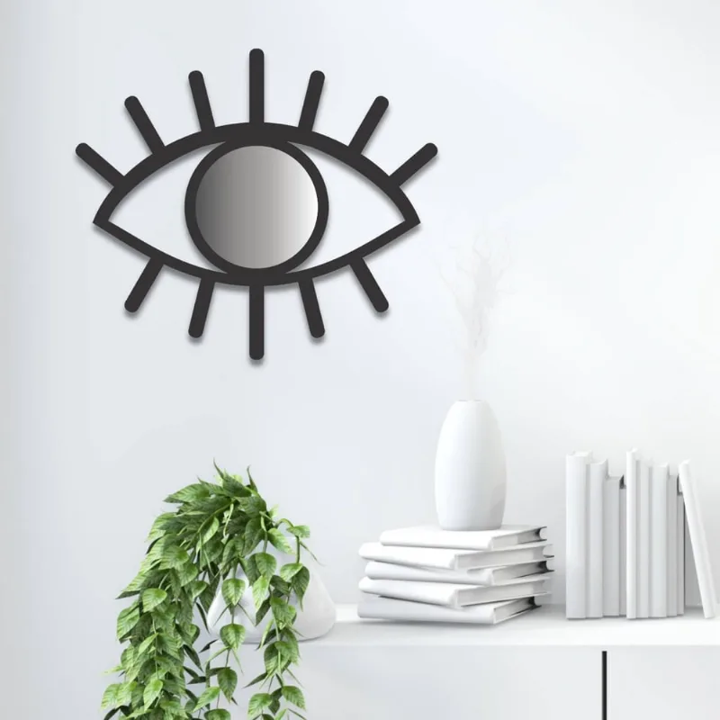 Espelho Decorativo Prata de Parede Olho Grego Místico em Mdf