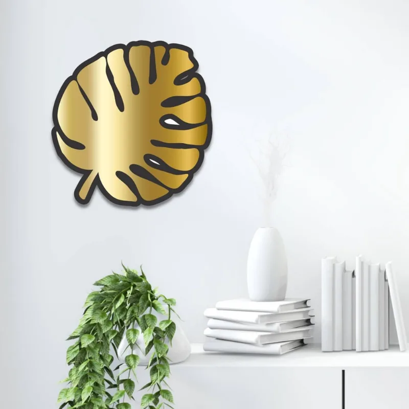 Espelho Decorativo Dourado de Parede Costela de Adão