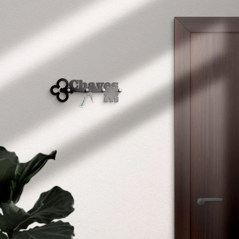 Suporte Para Chaveiros - Porta Chaves de Parede Reforçado Aplicação Fácil
