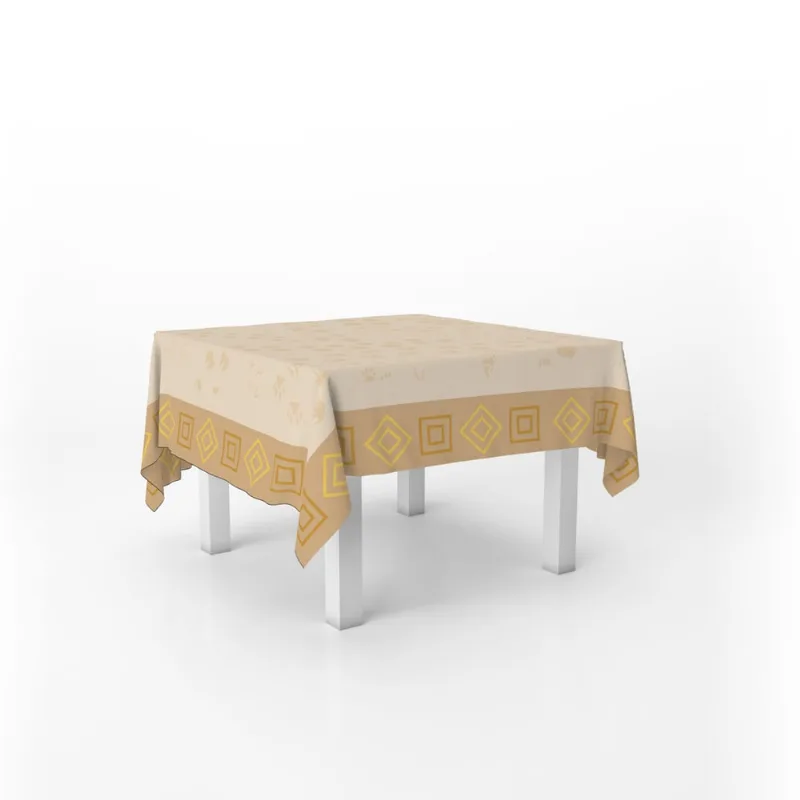 Toalha De Mesa Quadrada Infantil Tecido Oxford Safári Pegadas - 140x140cm