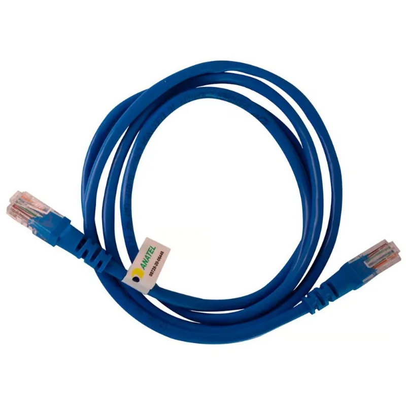 Cabo de Rede Patch Cord Adconnect, CAT5E, 0.5M, Azul - AD-10325