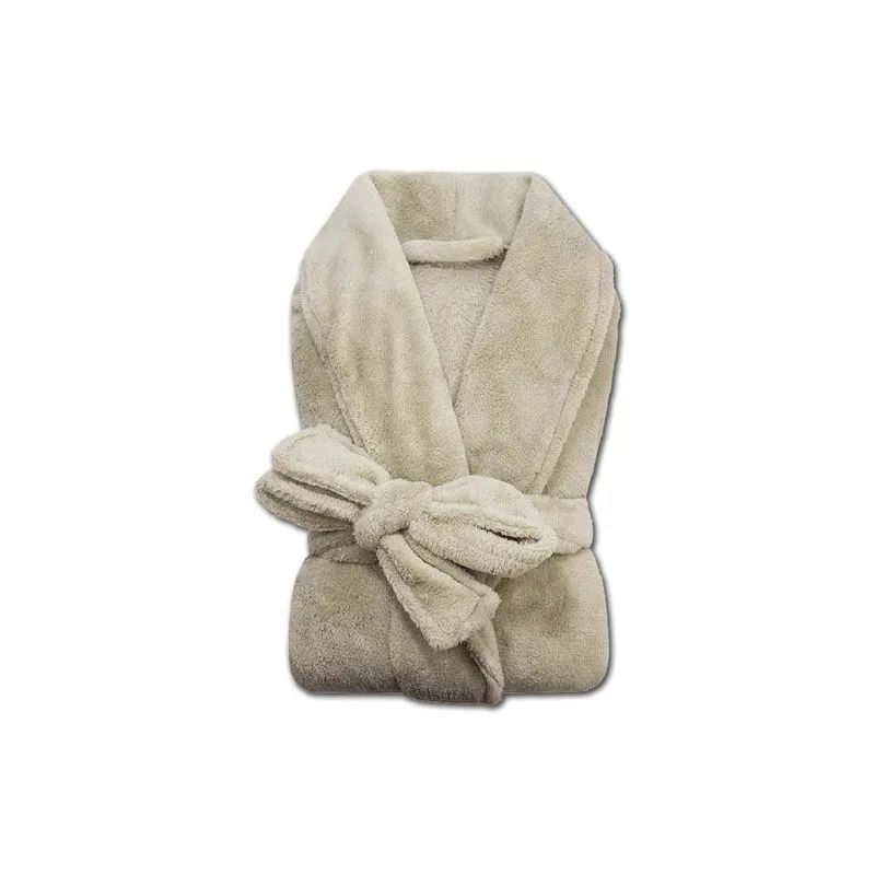 Roupão Microfibra Camesa Unissex Inverno Frio Bege