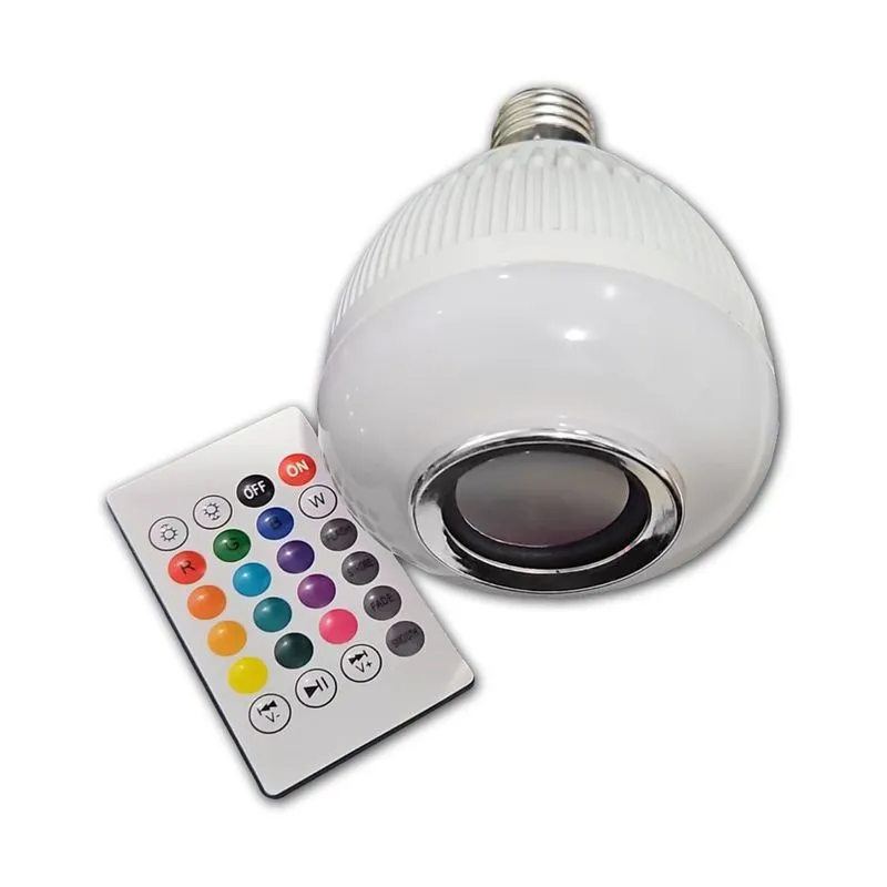 Lâmpada Musical Caixa Som Bluetooth Led Rgb Com Controle