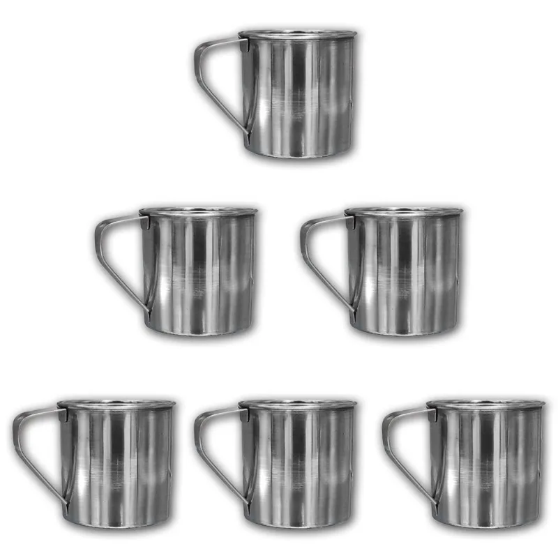 Kit 6 Canecas Moscow Mule Em Inox 300ml Com Alça Drinks