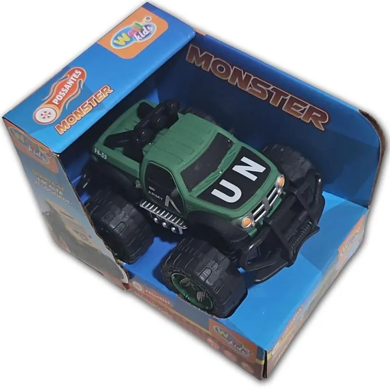 Carrinho De Fricção Monster Trucks Possantes Wellkids Verde