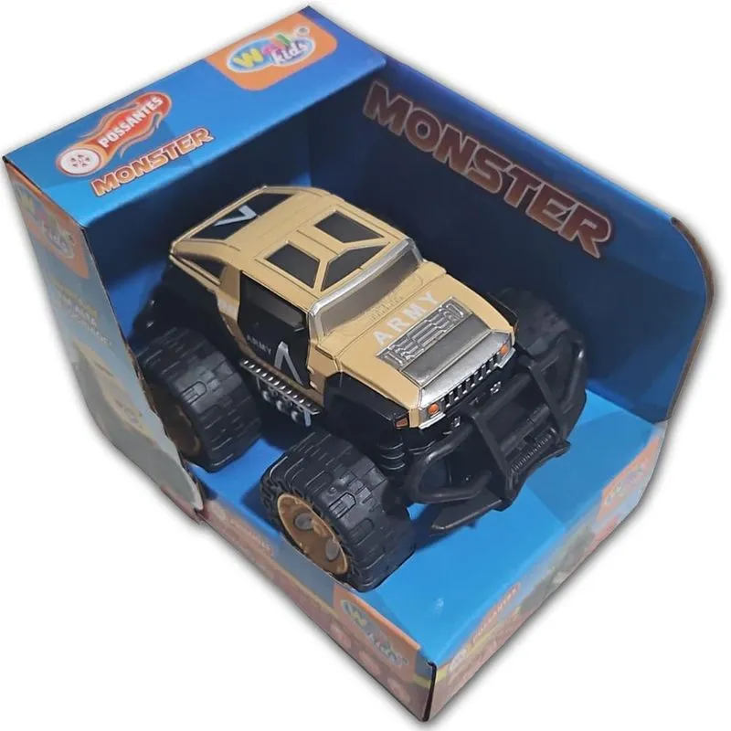 Carrinho De Fricção Monster Trucks Possantes Wellkids Marrom